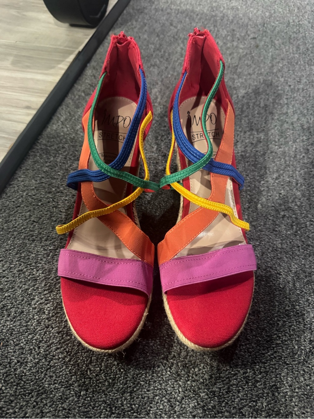 Rainbow Strappy Wedge Sandals - Multicolor sz 9.5 never worn